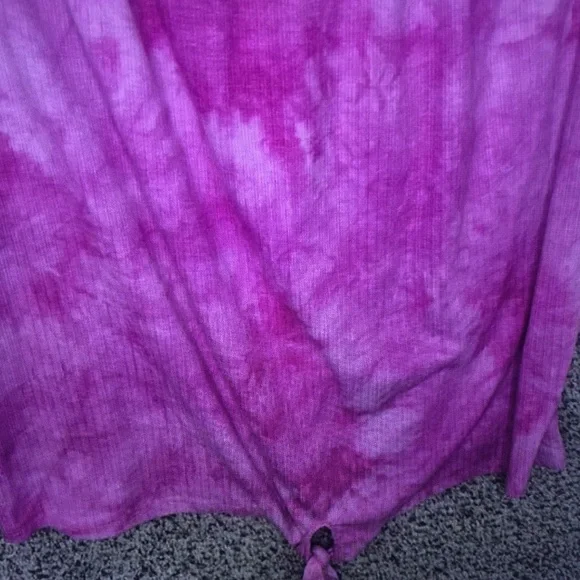 Pink Tie-Dye Off-Shoulder Women's Top - Picture 5 of 7